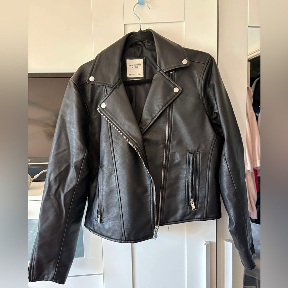 Abercrombie Women's Faux Leather Jacket - Black